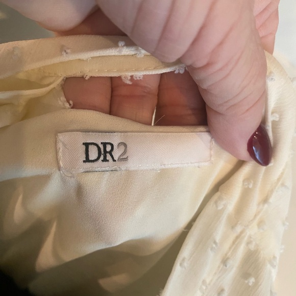 Chiffon pin dot ivory blouse with necktie - Picture 7 of 7